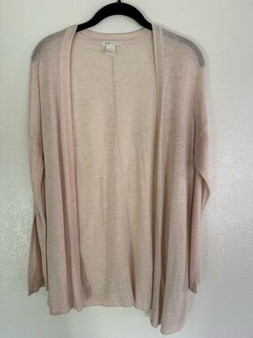 H&M Open-Front Cardigan in Light Beige/Tan